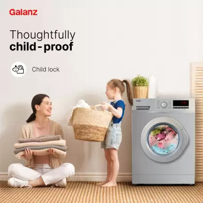 Galanz 7 kg Quick Wash Fully Automatic Front Load Washing Machine with In-built Heater Silver  (XQG70-F712DE)(OPEN BOX) Galanz 7 kg Quick Wash Fully Automatic Front Load Washing Machine with In-built Heater Silver  (XQG70-F712DE)(OPEN BOX)
